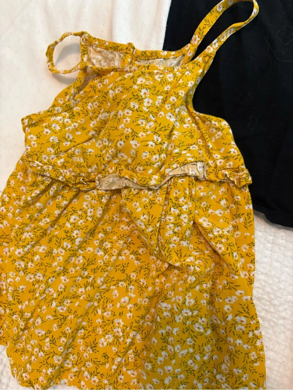 Girls' Tank  Set - White, Black, Yellow